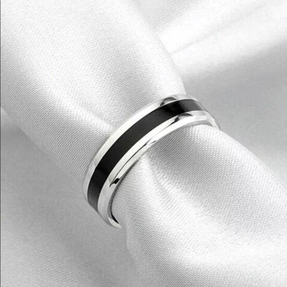 Jewelry - Black Titanium Band Stainless Steel Ring